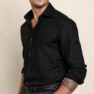 Banana Republic Men’s Slim Fit L HERRINGBONE DRESS SHIRT